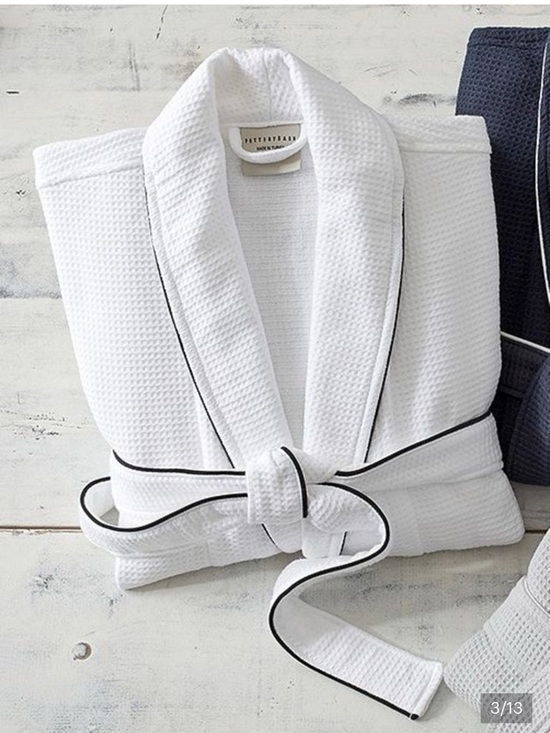 Pottery Barn Other - Pottery Barn Hotel Piping Trimmed Robe